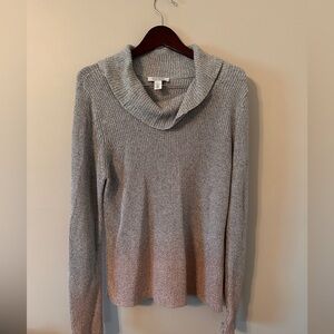 White House Black Market Gray ombré Cowl Neck Sweater